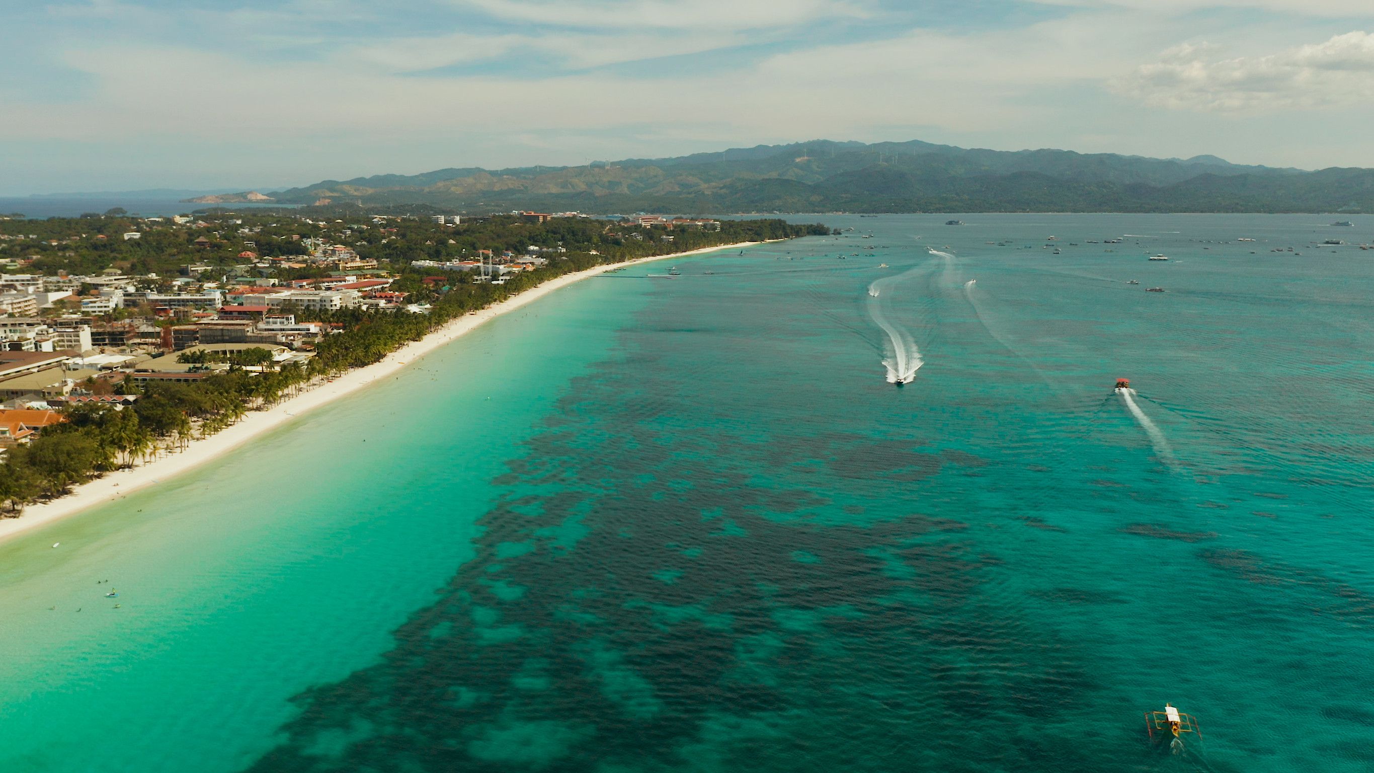 Turquoise Water And White Sand Beach Boracay Philippines White Beach